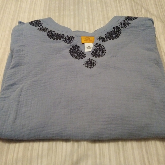 🌴 Ruby Rd. Blue Tunic 3X - Picture 1 of 8